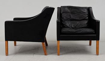 FÅTÖLJER, ett par, "2207", Börge Mogensen, Fredricia stolefabrik, 1900-talets slut.