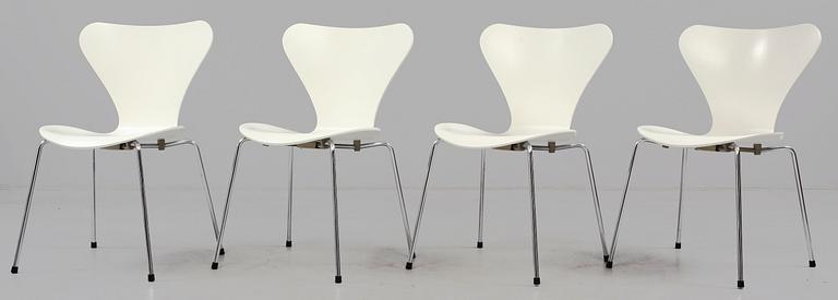 STOLAR, 4 st, "Sjuan", Arne Jacobsen, Fritz Hansen, Danmark, 1980-tal.