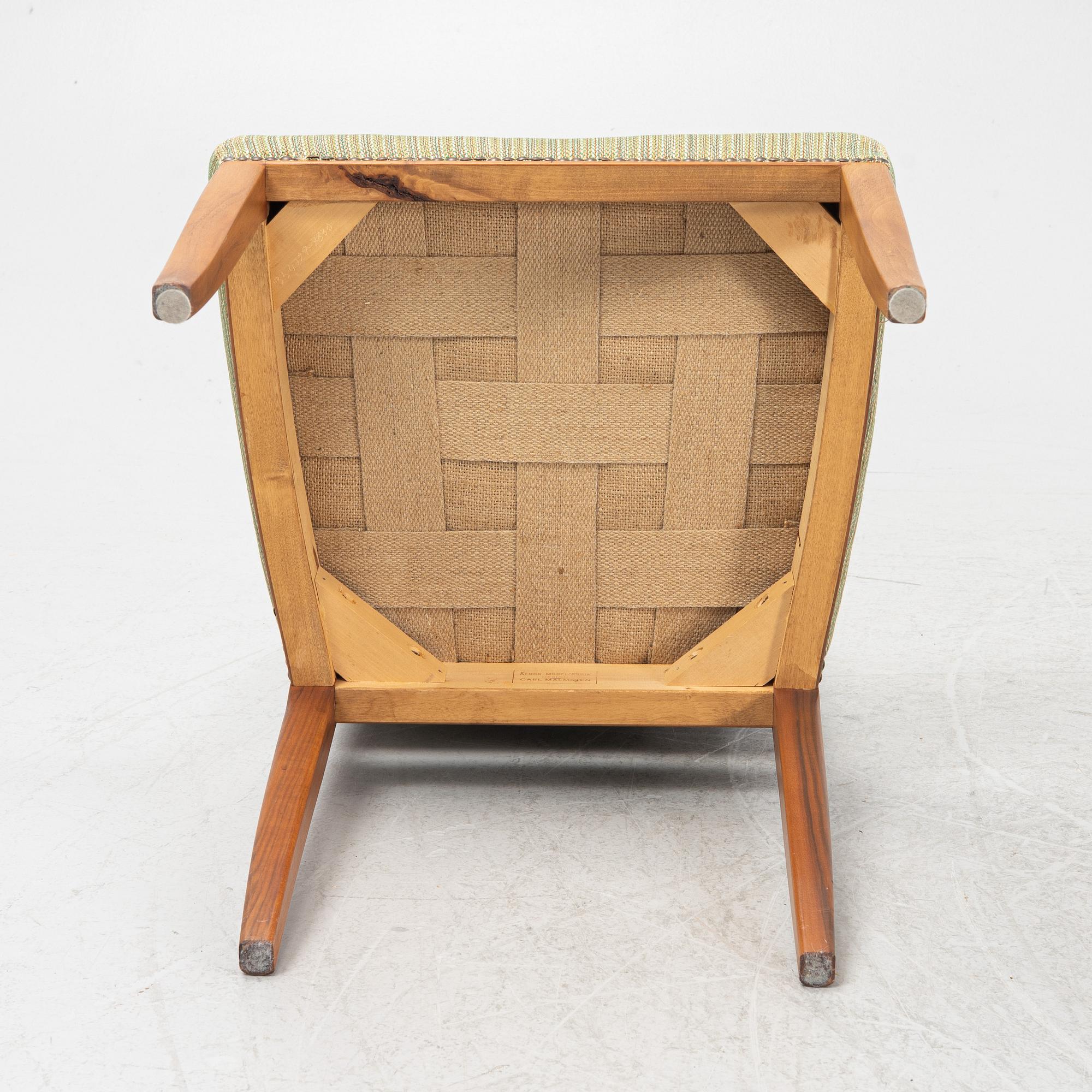 Carl Malmsten, six 'Gustavus' walnut chairs, Åfors, second part of the 20th Century.