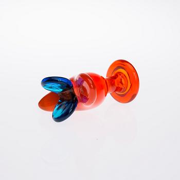 OIVA TOIKKA, FÅGEL, glas, signerad Oiva Toikka Nuutajärvi Nötsjö.