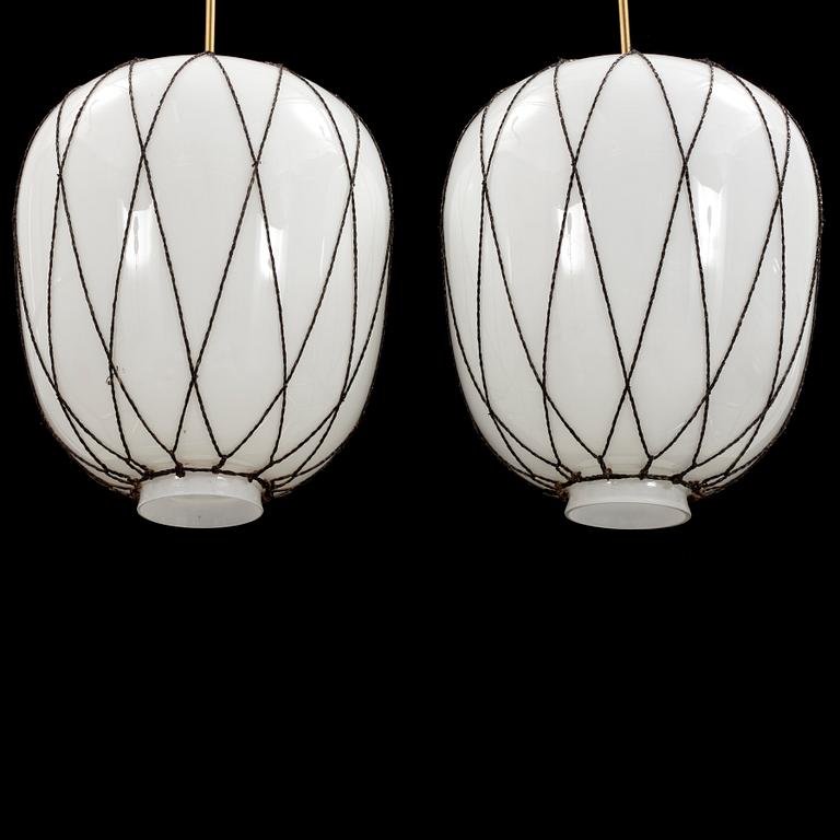 A pair of ceiling lamps first half of the 20th century.