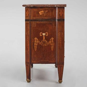 A Gustavian marquetry commode by G. Foltiern (master in Stockholm 1771-1804).