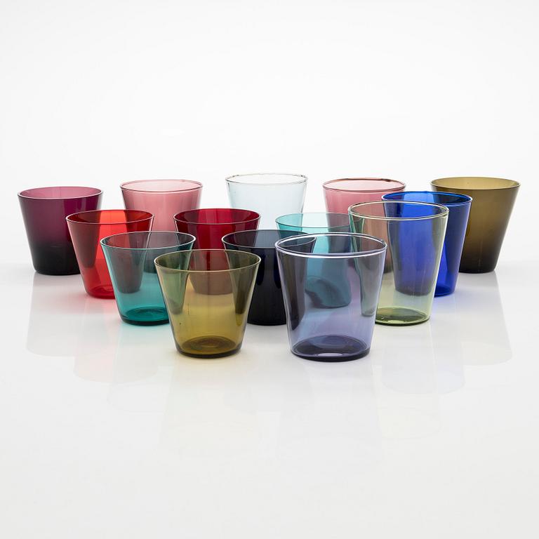 Kaj Franck, a set of 14 1960/70s model 2744 'Kimara' drinking glasses, Nuutajärvi Notsjö.