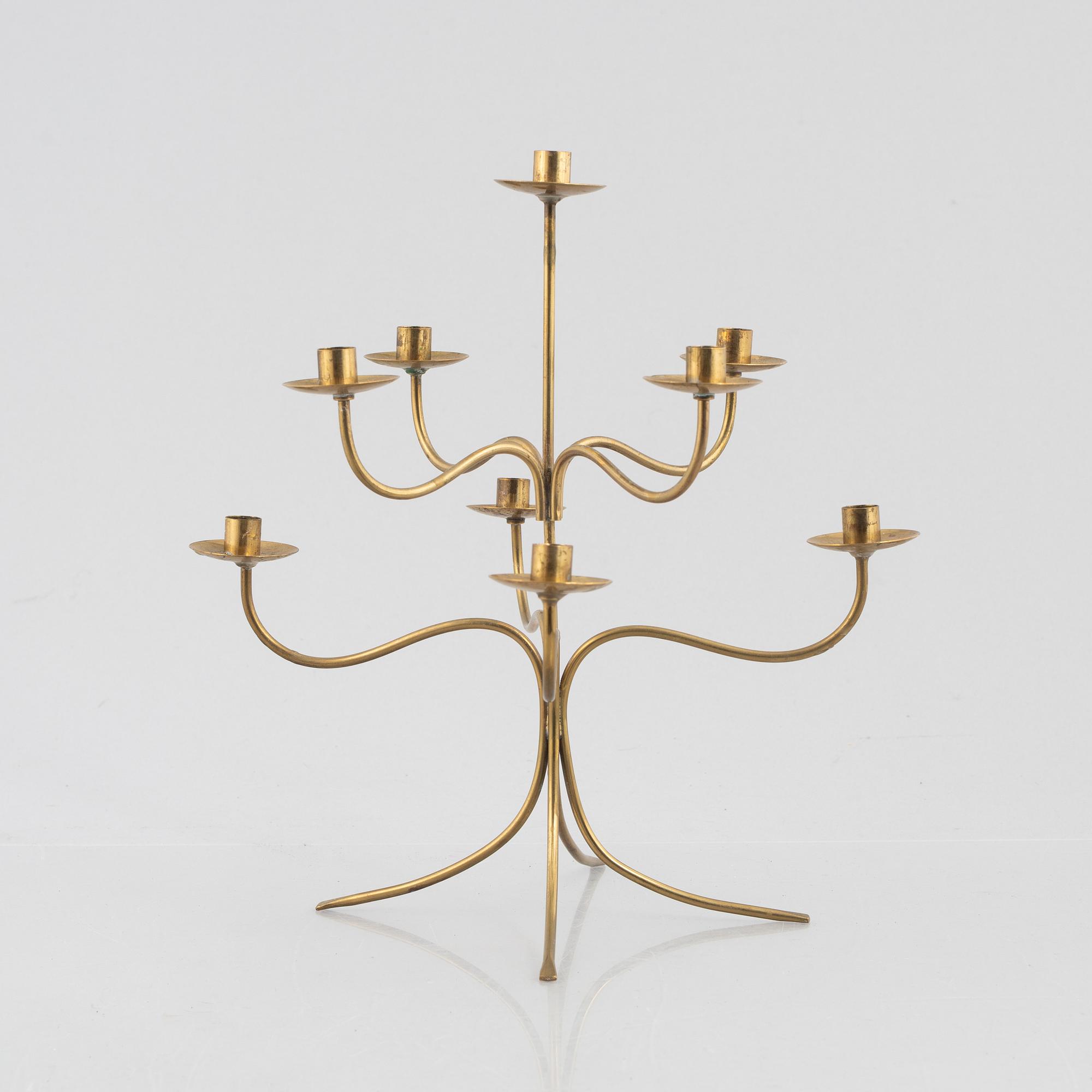 Josef Frank, a brass candelabrum, model 2554, Svenskt Tenn.