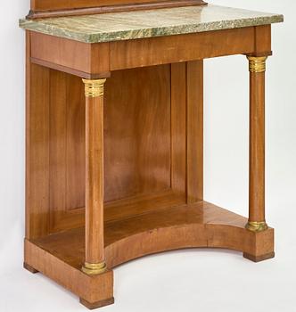 Mirror with console table, Empire style, early 20th century.