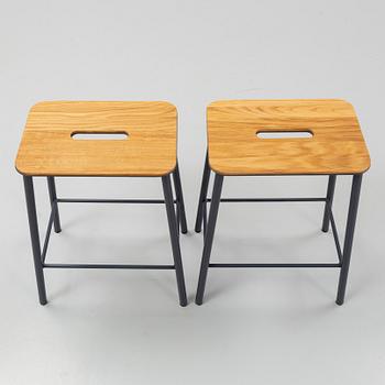 Toke Lauridsen, a pair of oak 'Adam Stool' stools, Frama, Denmark.