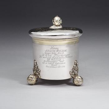 A Swedish late 17th century parcel-gilt tankard, marks of Didrik Hansson Hysing, Stockholm 1699.