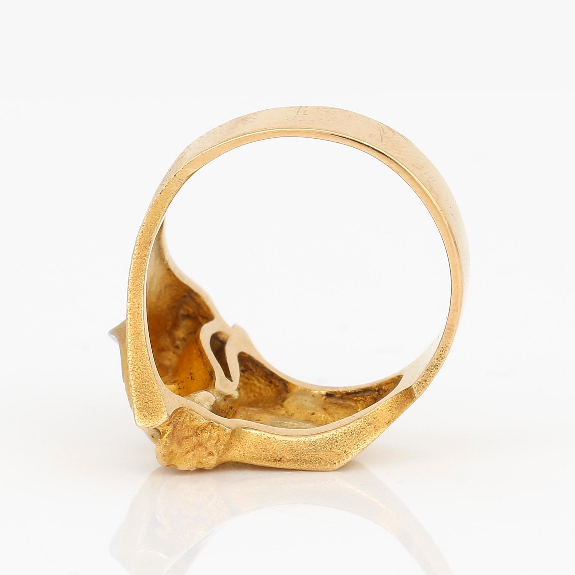 RING, 18K guld och vitguld, Björn Weckström, Lapponia, Finland, 1993. Total vikt ca 7,56 g.