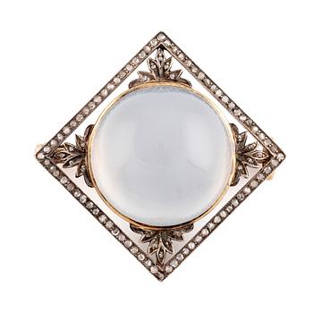583. A chalcedony and diamond brooch by Fabergé.
