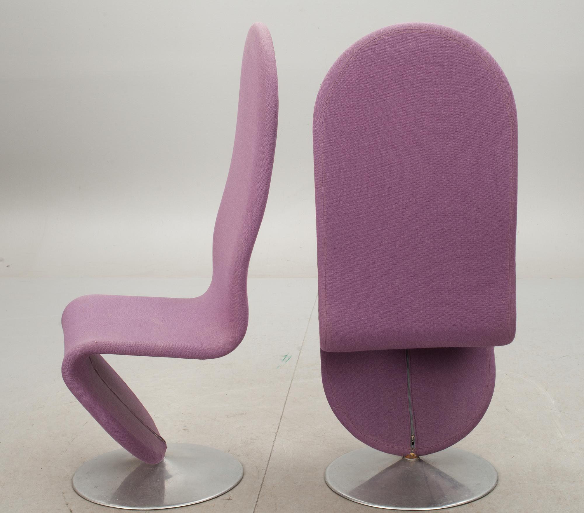STOLAR, ett par, "System 1-2-3", Verner Panton. 1980-tal.