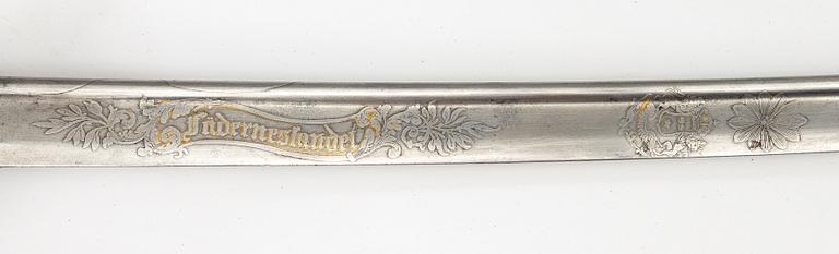 Sabel, svensk, m/1859 för infanteriofficer, med balja.