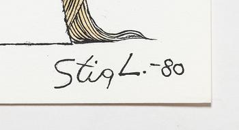 Stig Lindberg, färglitografier, 2 st, Gustavsberg, 1980-81.