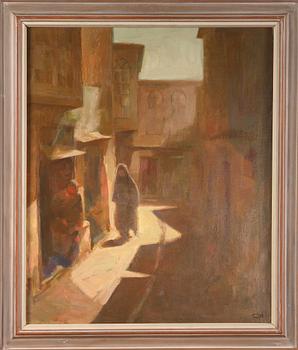 FAIK HASSAN, tillskriven, olja på duk, sign, 1900-talets tredje kvartal.