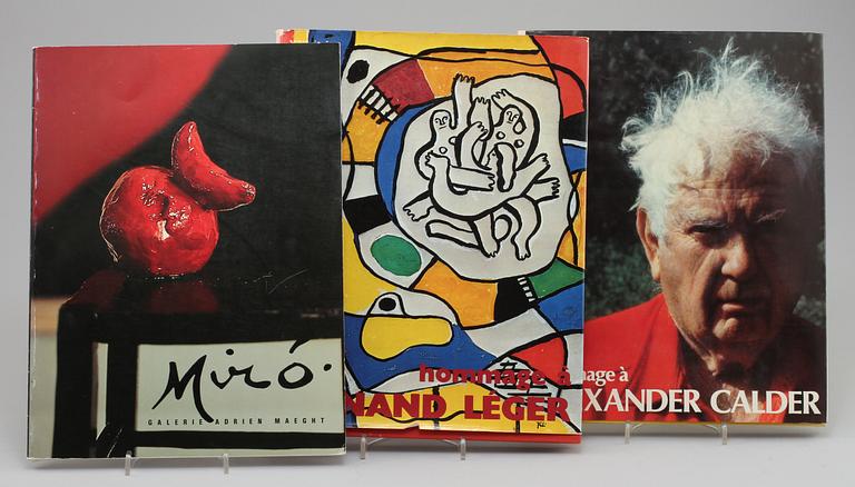 BÖCKER, 3 st, om Léger, Calder och Miró, mestadels XX Siécle Numero Spécial, Paris.