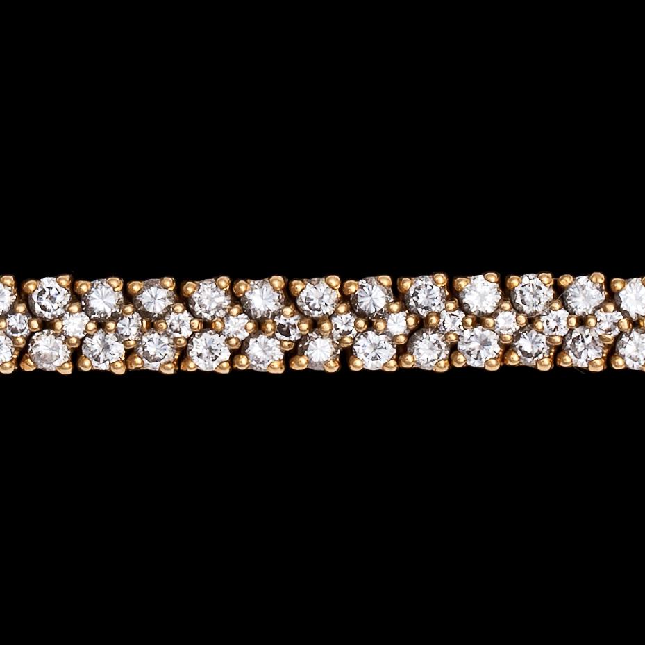 A brilliant cut diamond bracelet, tot. app. 6 cts.