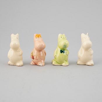 SIGNE HAMMARSTEN-JANSSON samt LEO TYKKYLÄINEN,, figuriner, 8 st, Mumin, keramik, Arabia, Finland, 1950-tal.