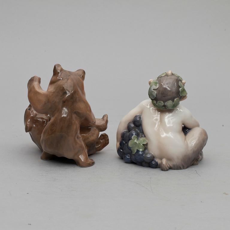 FIGURINER, 2 st, porslin, Royal Copenhagen, 1900-tal.