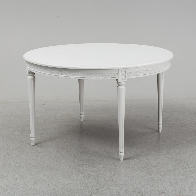 A Gustavian style dining table, second half of the 20th Century.