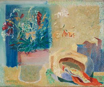 564. Axel Olson, Still life with flowers.