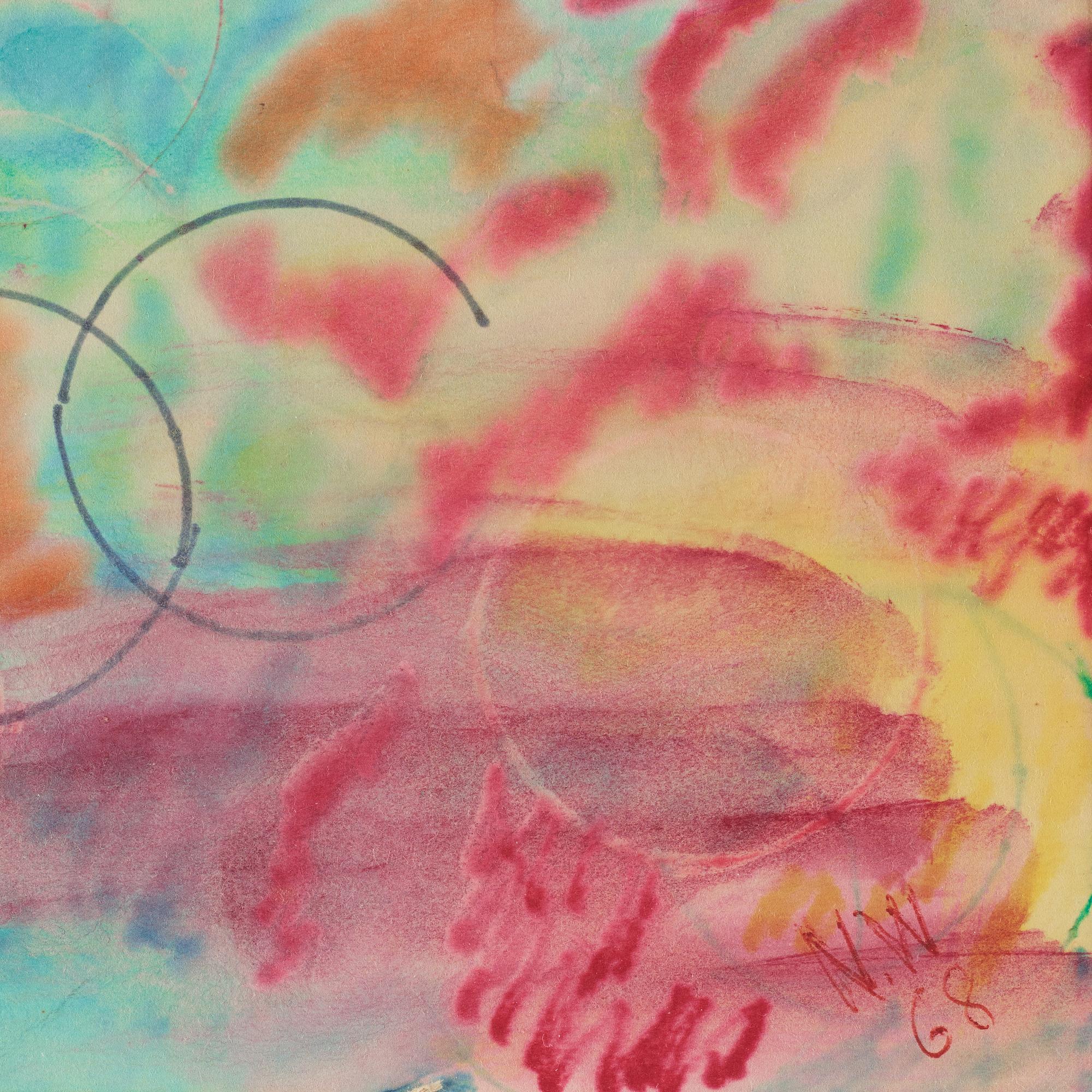 NELL WALDEN, mixed media on paper, signed and dated -68.