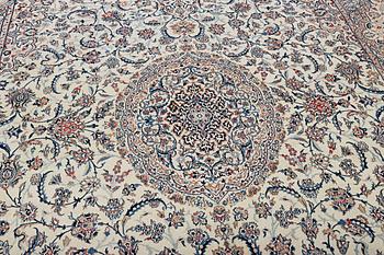 A Nain carpet, part silk, 9 laa, c. 453 x 298 cm.