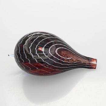 Oiva Toikka, glasfågel, signerad Oiva Toikka Nuutajärvi Notsjö Turun Sanomat.