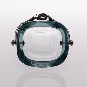 A 1960s DANISH GLASS AND STERLING SILVER ICE BUCKET, marks of DGH, Dansk Guldsmede Håndvark, Copenhagen.