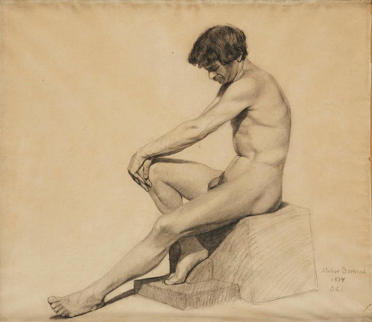 Berndt Lindholm, tillskriven, Tillskriven. Nakenstudie av manlig modell.