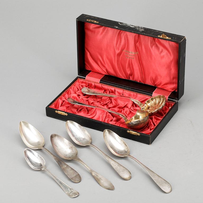 PARTI BESTICK, 7 delar. Silver. Bl a GAB, Stockholm 1899. Tot ca 330 g.