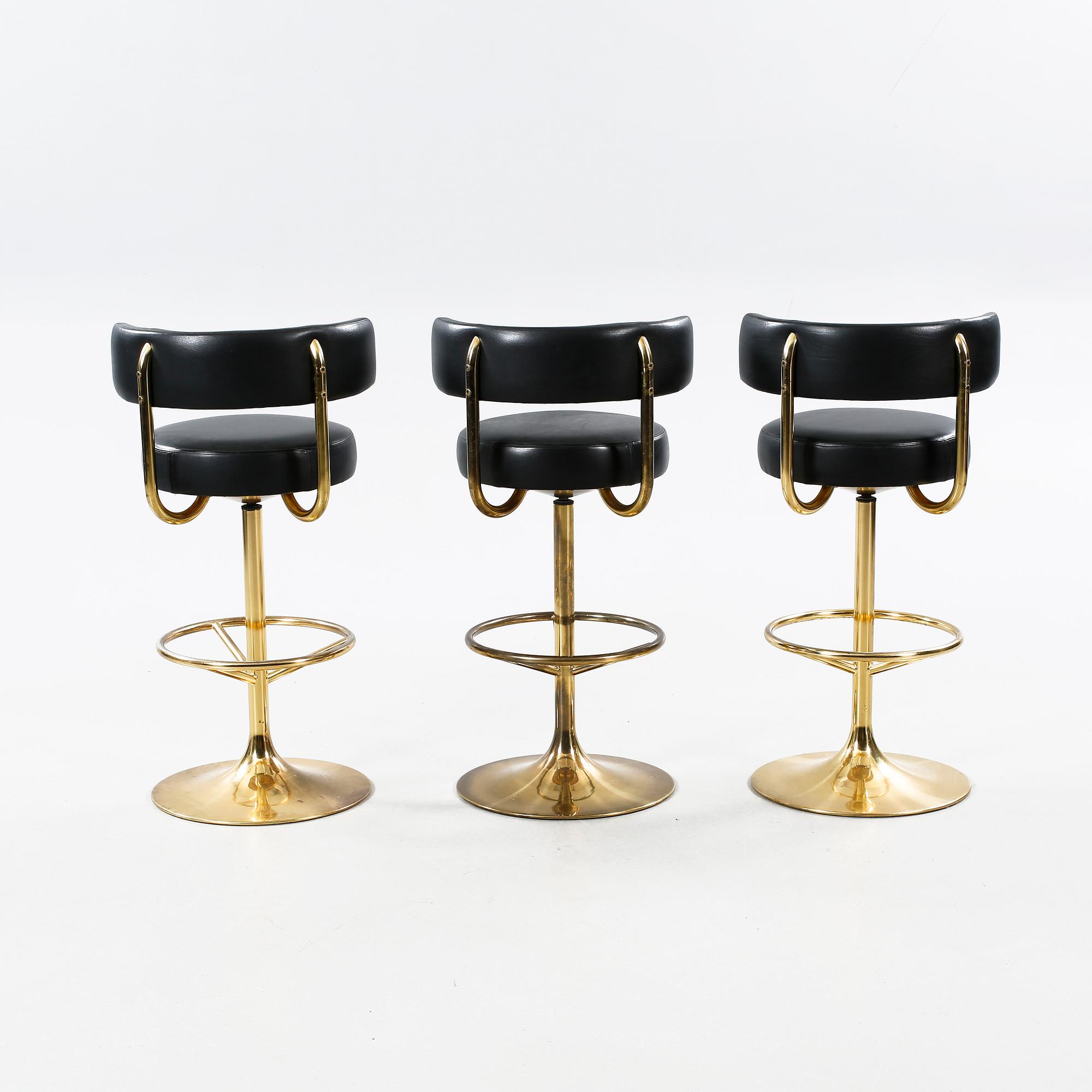 Three "Jupiter", bar stools, deisgned by Börje Johansson for Johanson Design in Markaryd, 20th century.