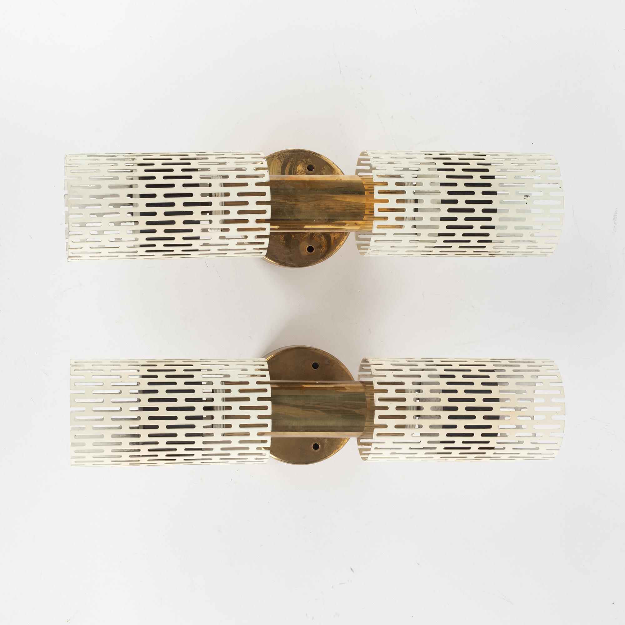 Harald Notini, wall lamps, a pair, model "11262", Böhlmarks, 1940s/1950s.