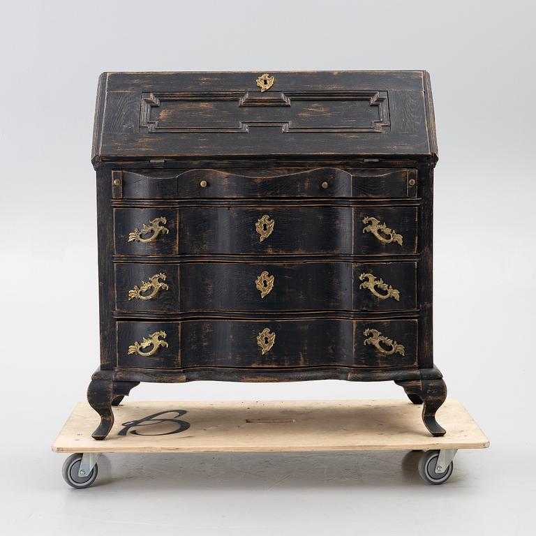 Snedklaffsekretär, barockstil, 1800-tal.