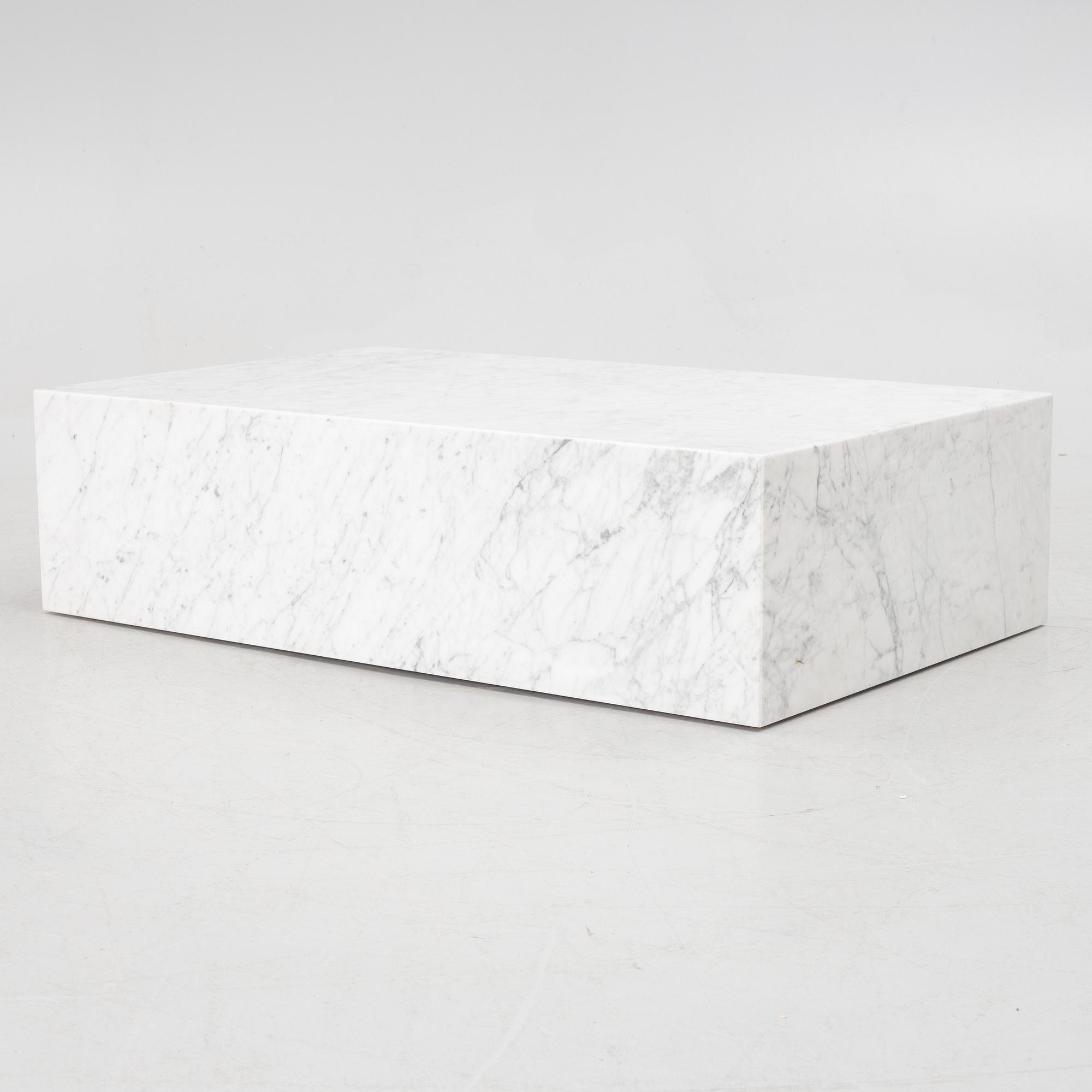 Norm Architects, a marble "Plinth low" coffee table, Audo Copenhagen, Denmark.