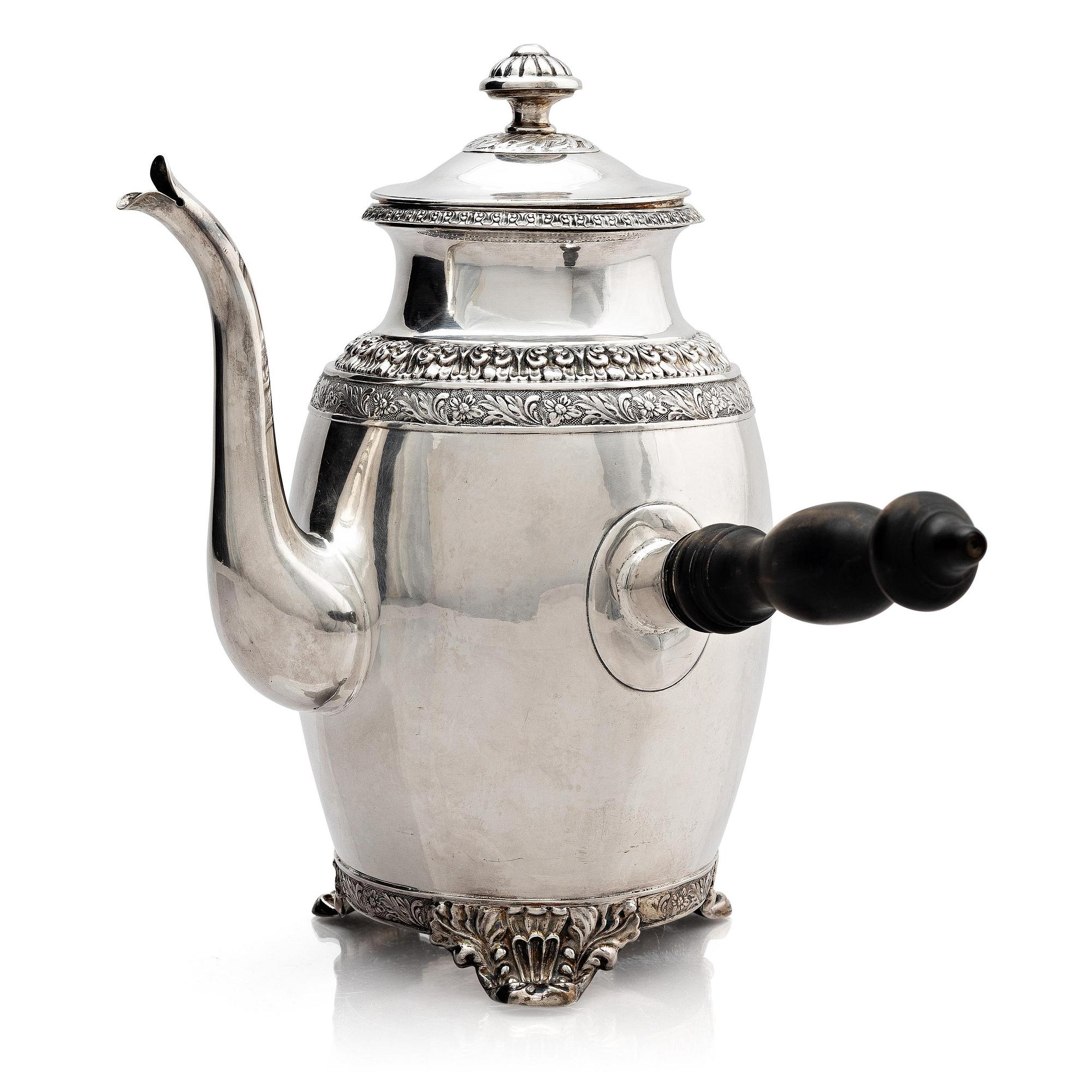 Arvid Öhrn, kaffekanna, silver, Gävle 1844.
