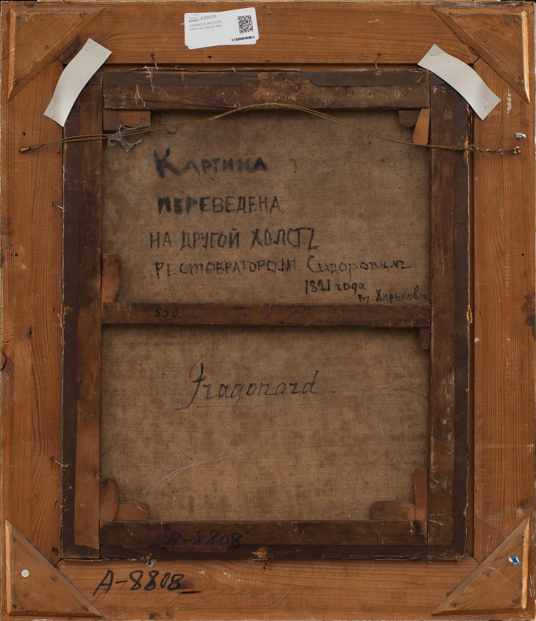 OKÄND KONSTNÄR, 1700-tal, olja på duk.