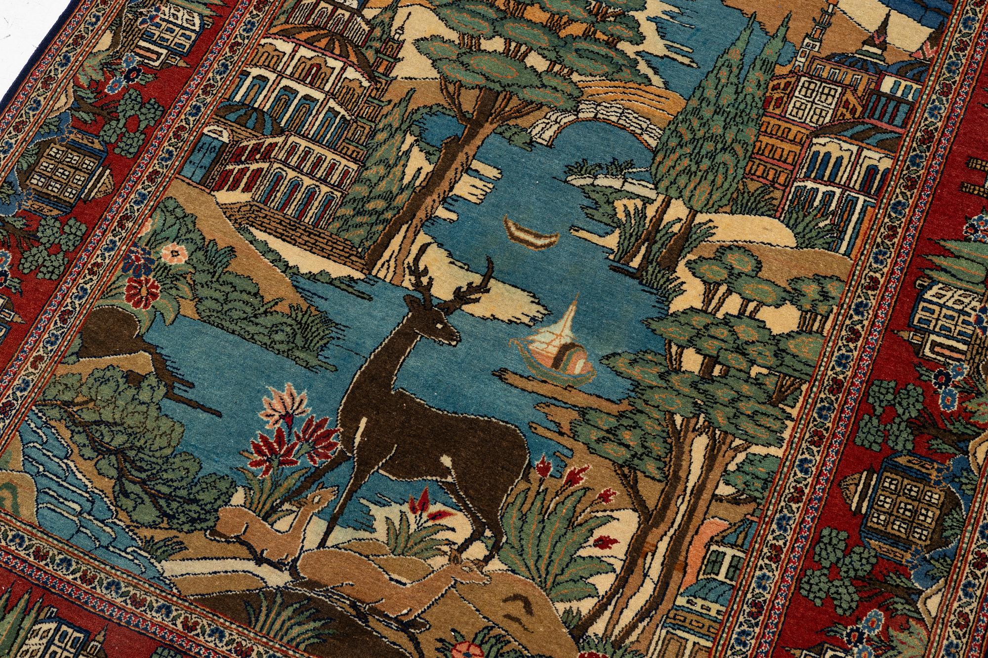 Matta, Keshan, figural. ca 216 x 130 cm,