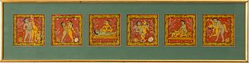 Unidentified artist, erotic scenes, India, 20th century.