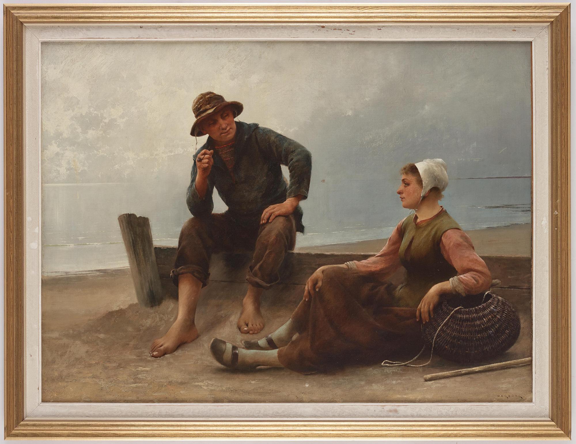 August Hagborg, On the beach in Brittany.