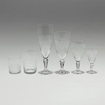 VICKE LINDSTRAND, a set of 88 'Safir' glasses, Kosta.