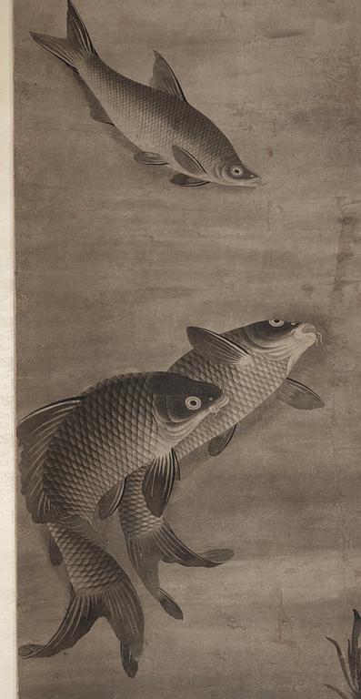 RULLMÅLNING, troligen Japan med kinesisk montering, 1800-tal.