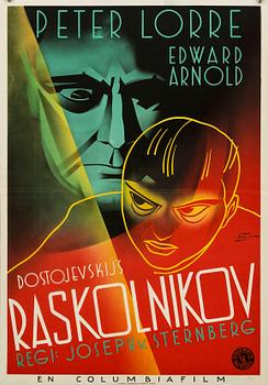 FILMAFFISCH "Dostojevskis Raskolnikov", Moje åslund, 1935.