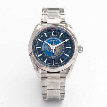 Omega, Seamaster, Aqua Terra 150 m, GMT Worldtimer, wristwatch, 43 mm.
