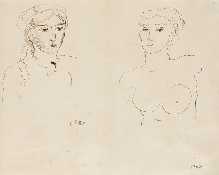 Carl Fredrik Hill, Figurkomposition med två kvinnor.