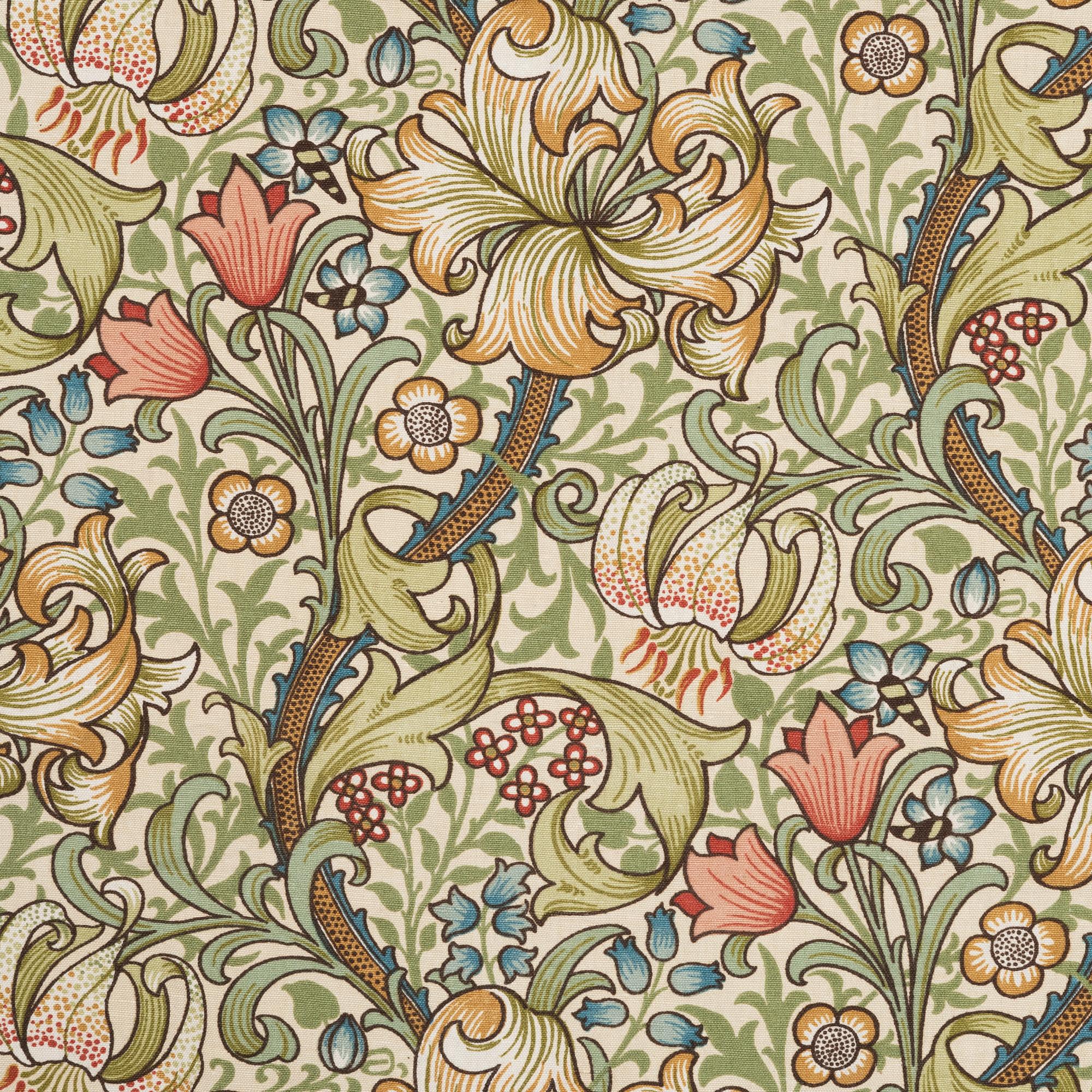 Morris & Co, gardiner, ett par, "Golden Lily", Sanderson.