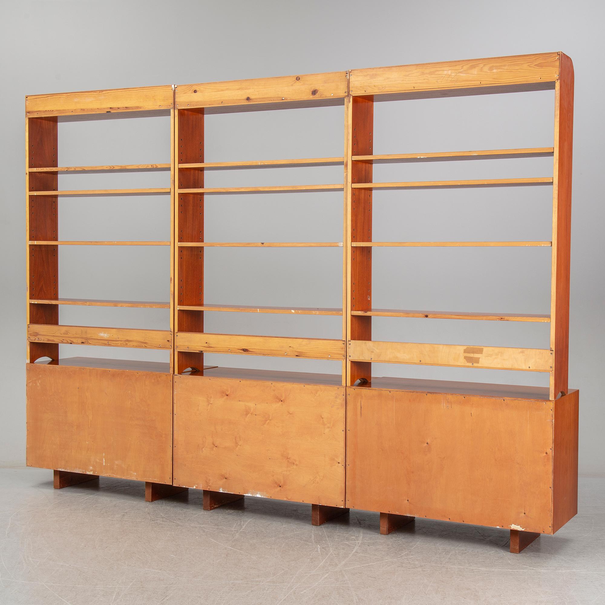 JOSEF FRANK, three model 2112 mahogany shelves, Svenskt Tenn, Sweden.