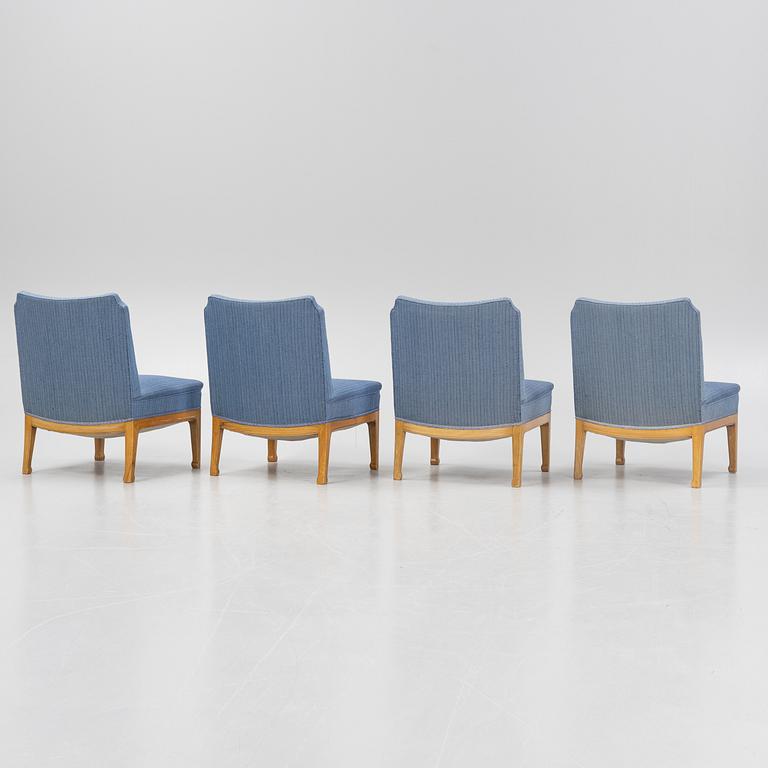 Four Swedish Modern lounge chairs, Nordiska Kompaniet, Sweden, 1930's/40's.