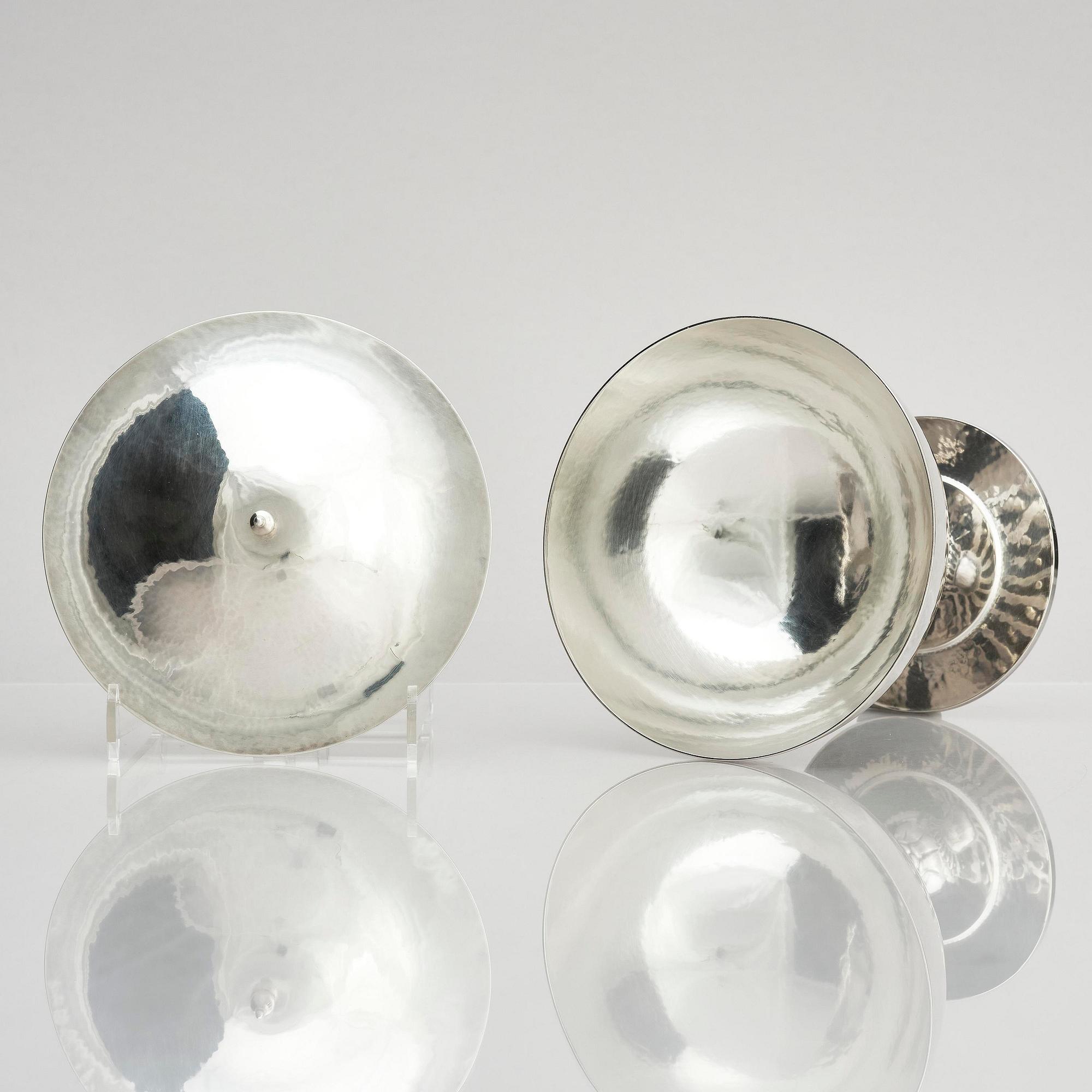 Georg Jensen, a sterling silver bowl with lid, design Johan Rohde, model no 43, Copenhagen after 1945.