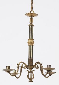 LJUSKRONA, mässing, 1700/1900-tal. Höjd. 54 cm.