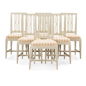 Six Gustavian chairs by A. Hellman, master 1761.