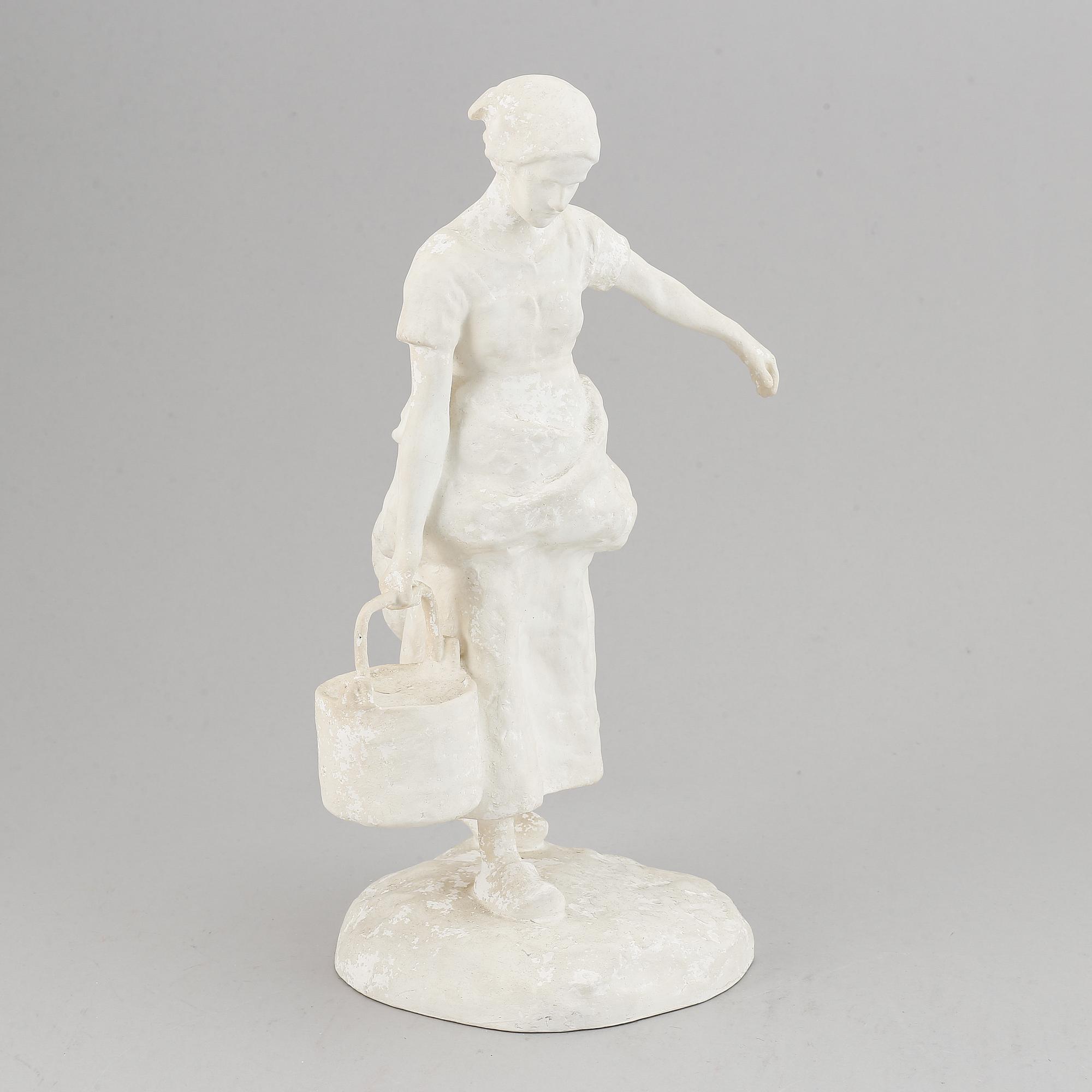 Ruth Milles, plaster sculpture. Signed and dated 1906. Height 36 cm.